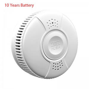 Portable Photoelectric Standalone Smoke Alarm EN14604 Wireless 10 Xyoo Smoke Detector Roj teeb