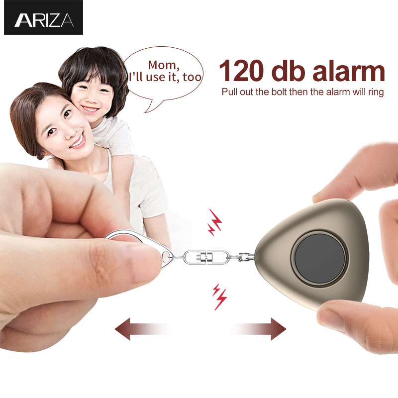 Rapid Delivery for Door Alarm With Timer -
 Self Defense Safety Emergency System 130db small portable portable hand held siren horn LED Keychain Personal Alarm  – Ariza