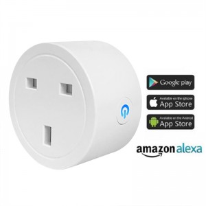 Amazon CE հաստատում Wireless 16A UK Alexa Google Home APP Wifi Smart Inwall Power Socket Plug with Timer and Power Monitor սպառում