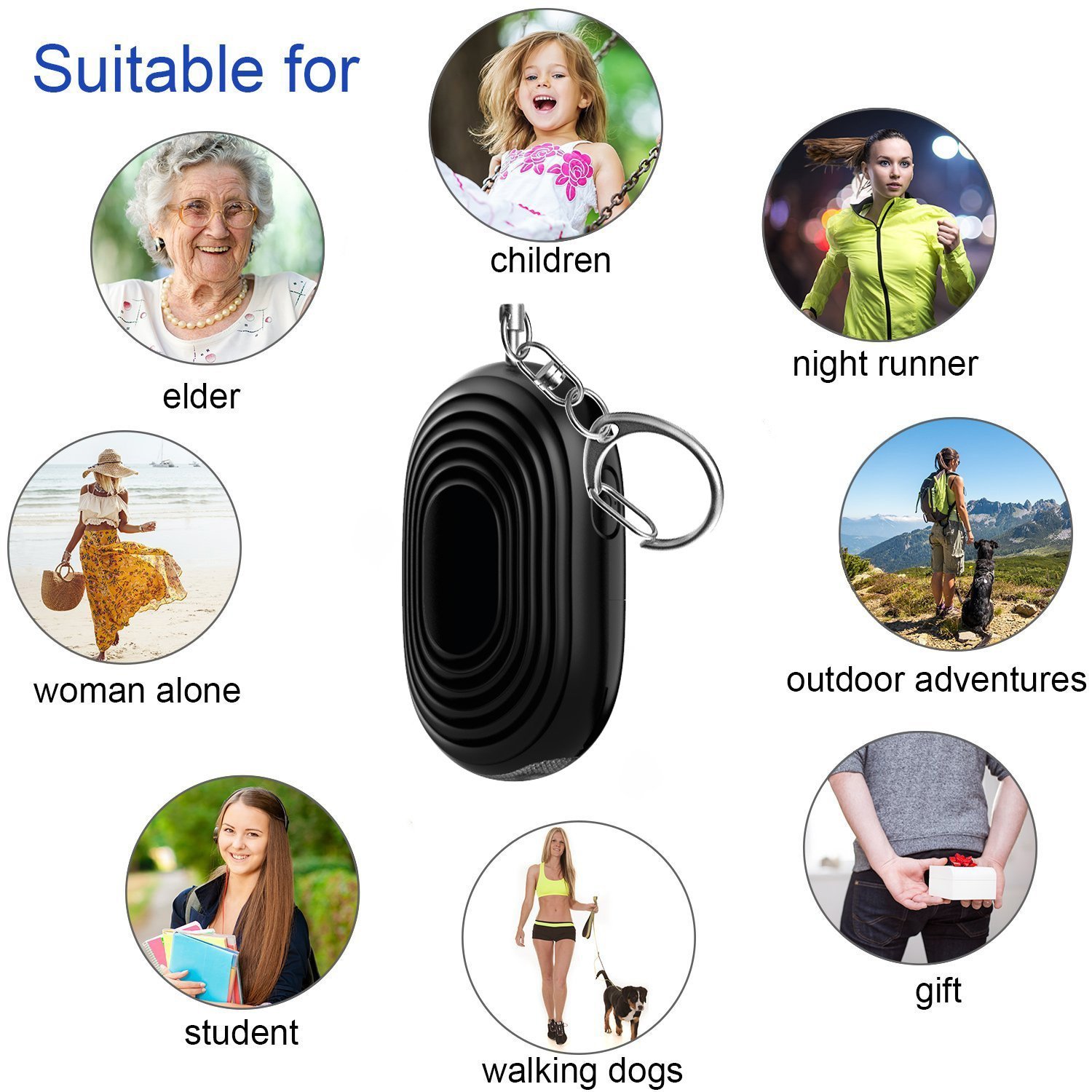 Factory directly supply Personal Care Alarms -
 Women Self Defense Security Personal  Alarm LED Keychain 130 DB Safe Sound Personal Alarm – Ariza