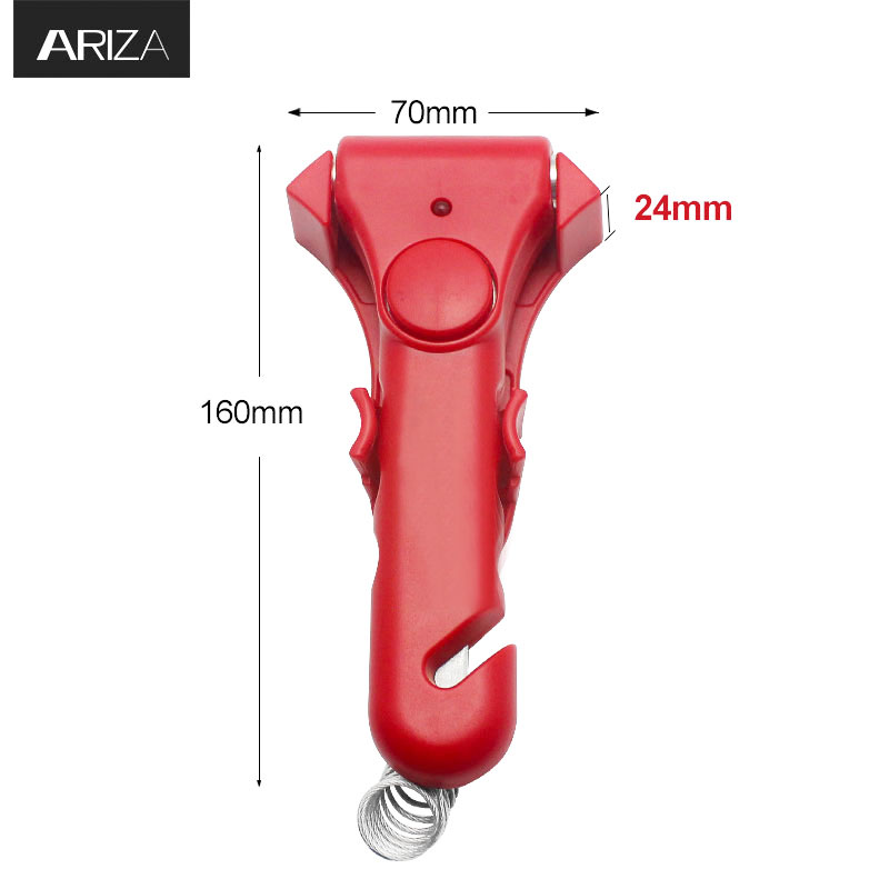 Manufacturer for Necklace Personal Alarm -
 Seatbelt Cutter Car Window Punch Vehicle Emergency Tool Break Glass Hammer Alarm Wirerope  – Ariza